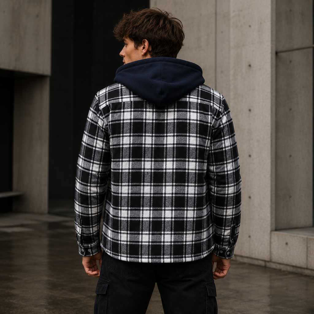 Hooded Flannel Shirt Jacket