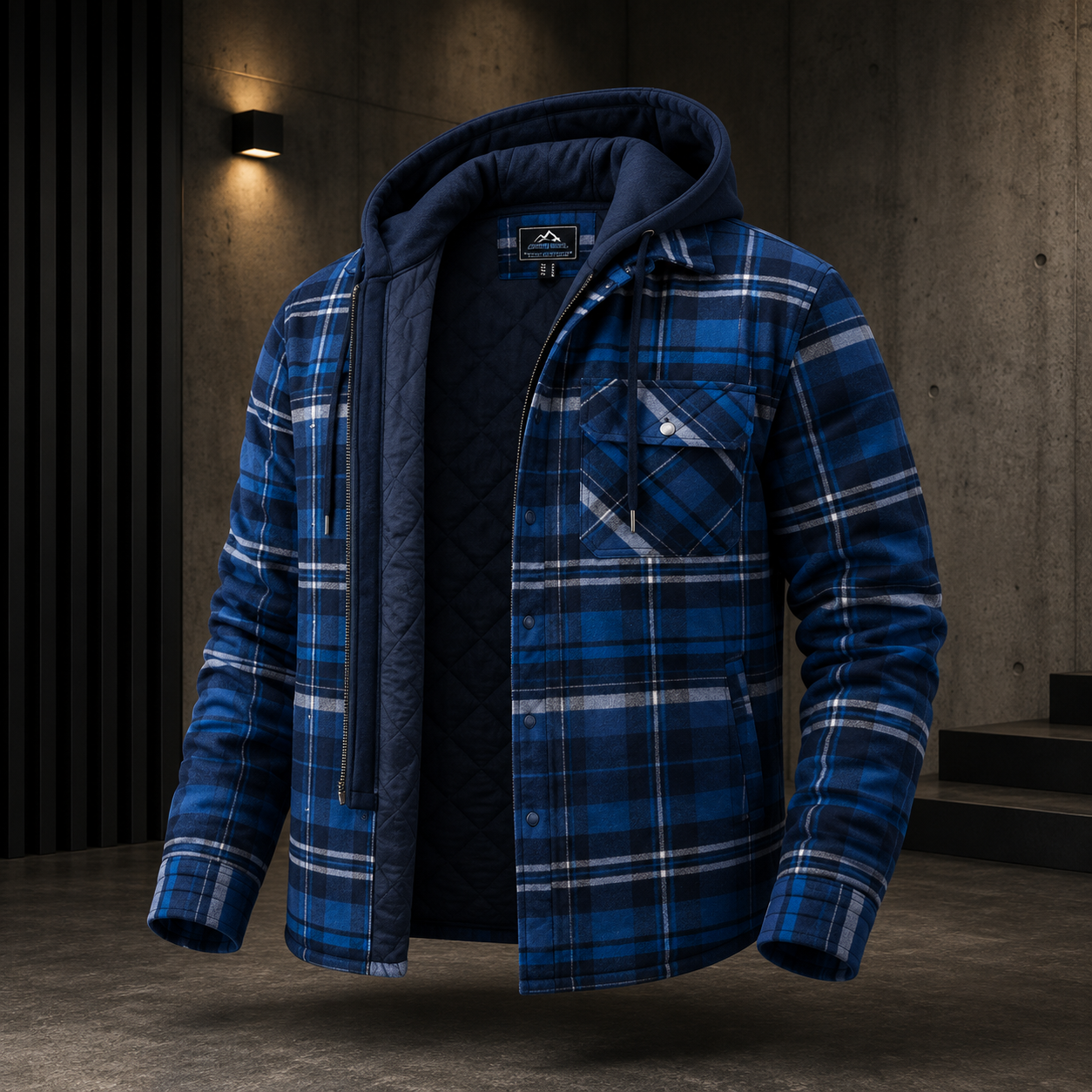 Hooded Flannel Shirt Jacket