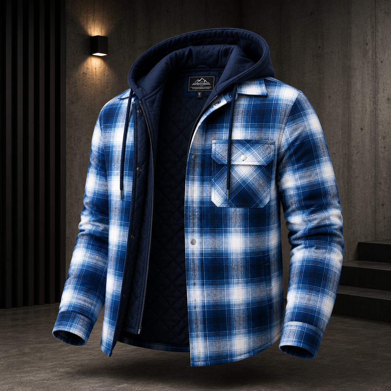 Hooded Flannel Shirt Jacket