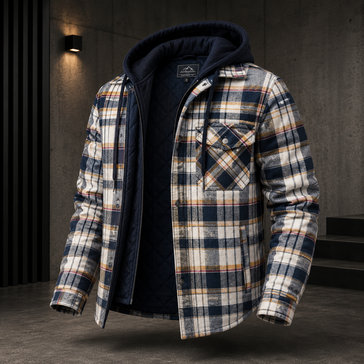 Hooded Flannel Shirt Jacket