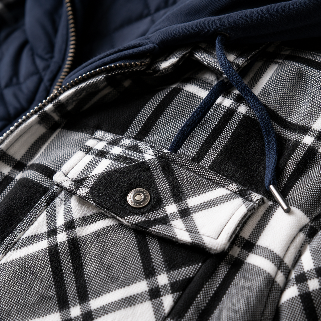 Hooded Flannel Shirt Jacket