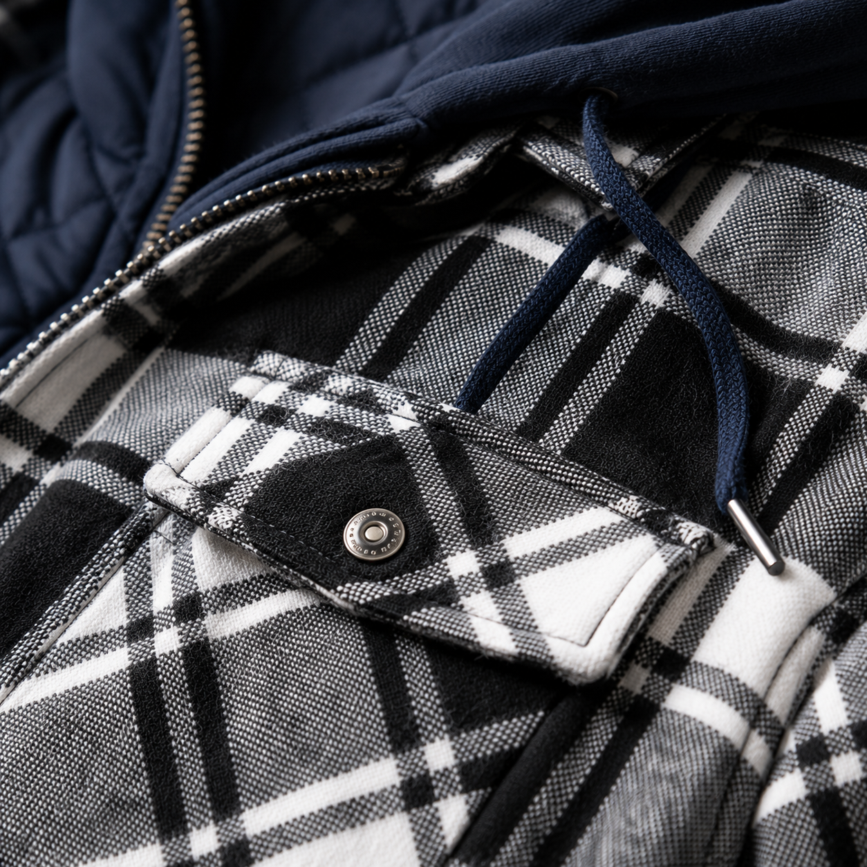 Hooded Flannel Shirt Jacket
