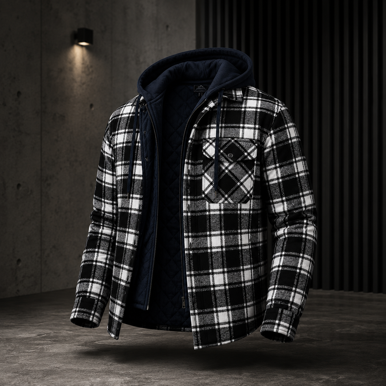 Hooded Flannel Shirt Jacket