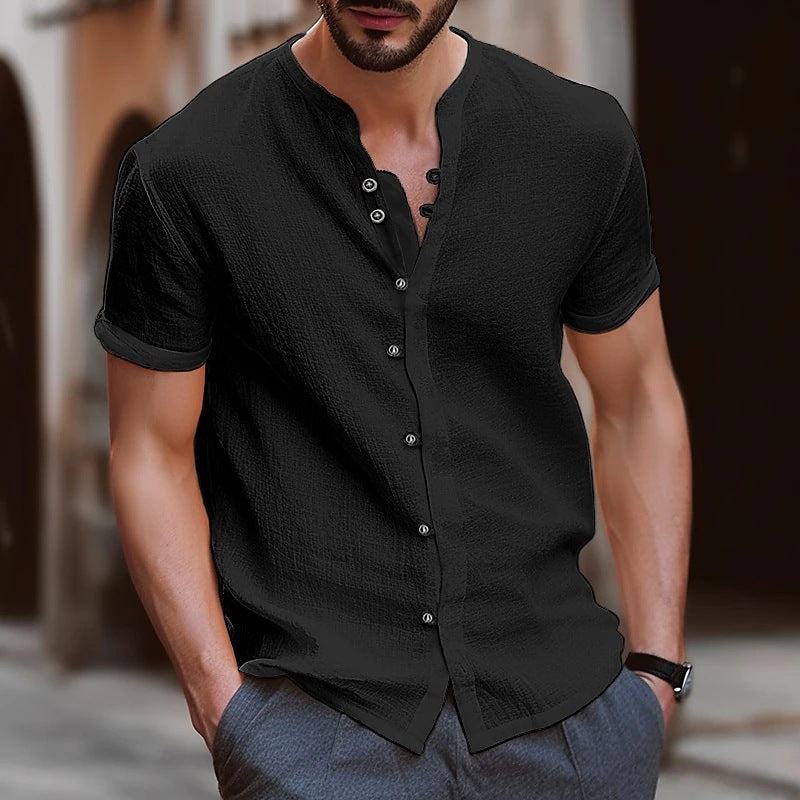 Hawaiian Vintage Button Cotton-Linen Casual Shirt for Men
