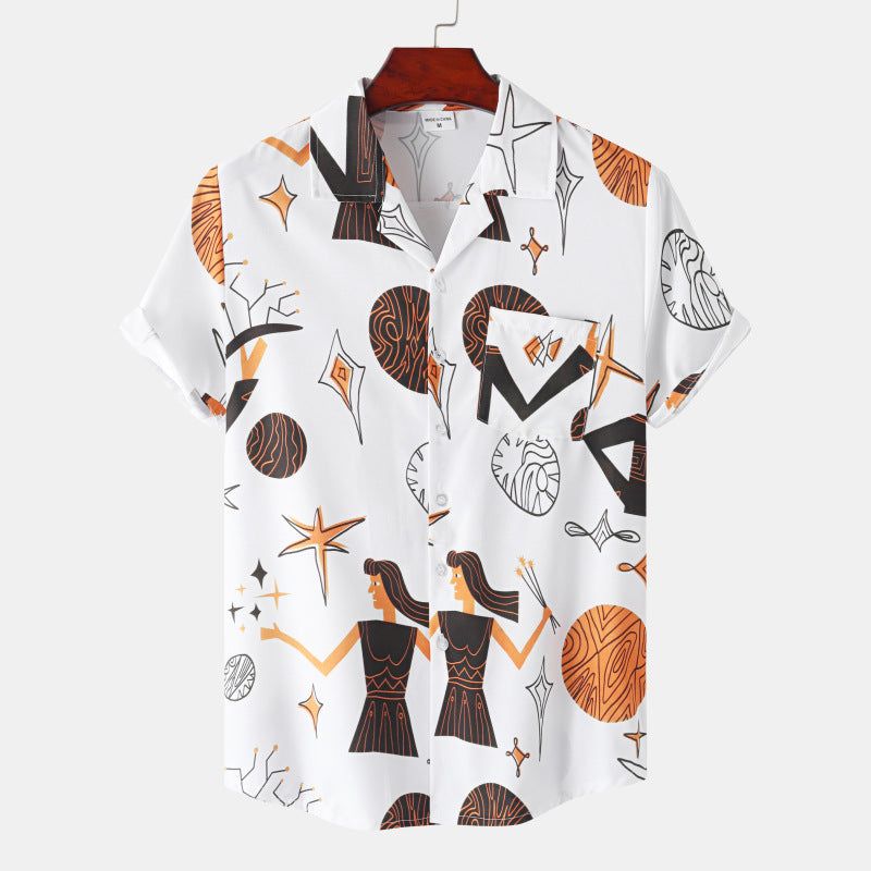 Hawaiian Shrimp Cuban Collar Beach Short Sleeve Shirt