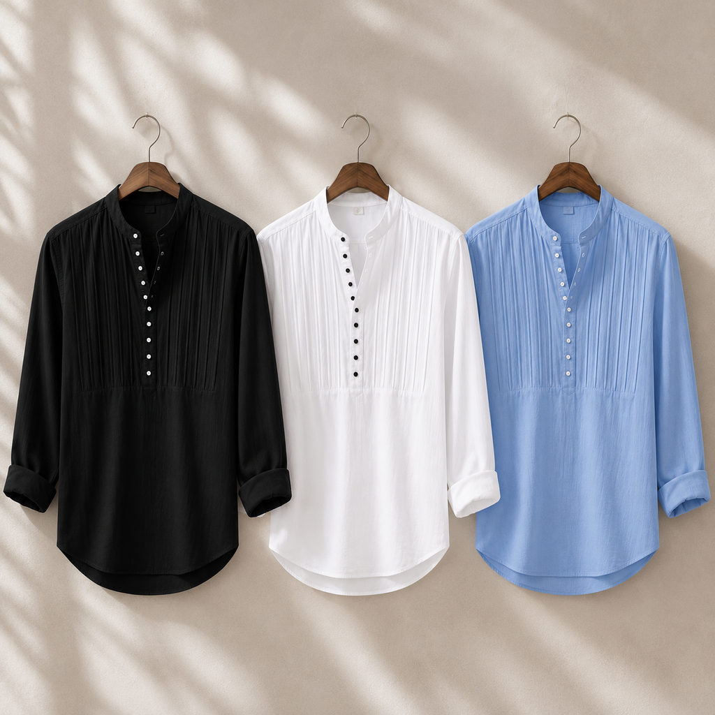 Cotton-Linen Button-Up Shirt