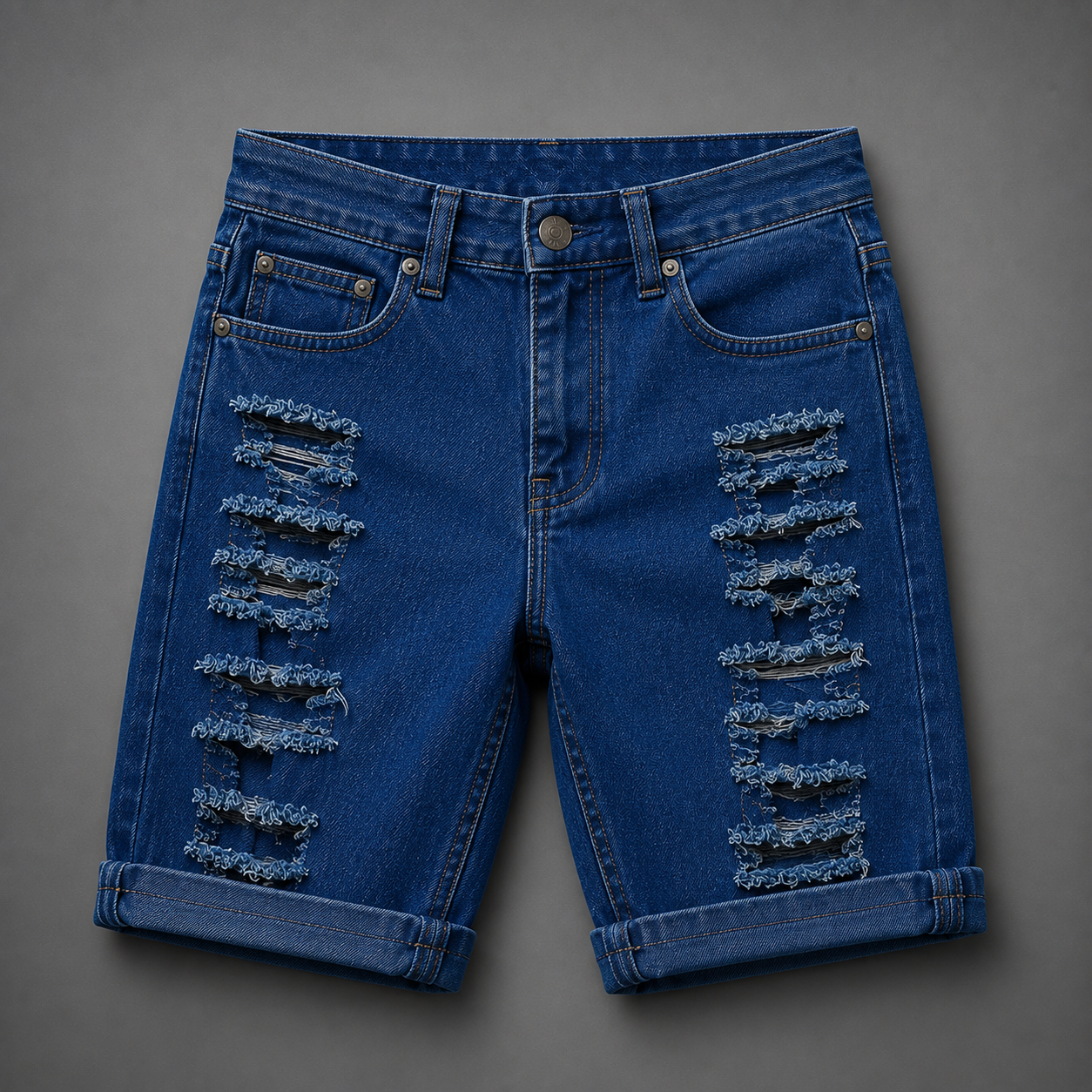 Washed Denim Shorts