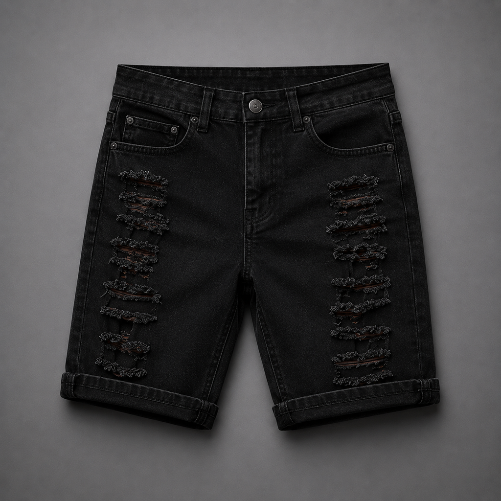 Washed Denim Shorts