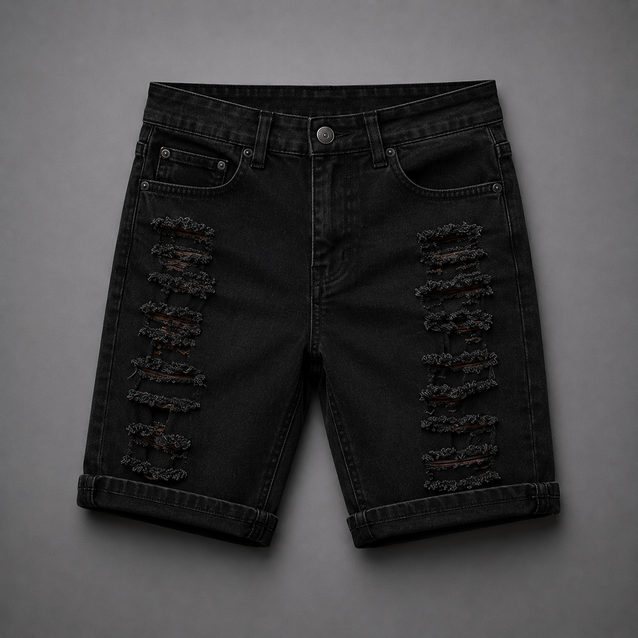 Washed Denim Shorts