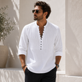 Cotton-Linen Button-Up Shirt
