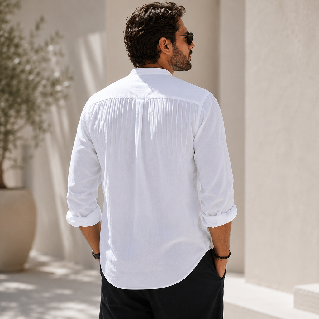 Cotton-Linen Button-Up Shirt