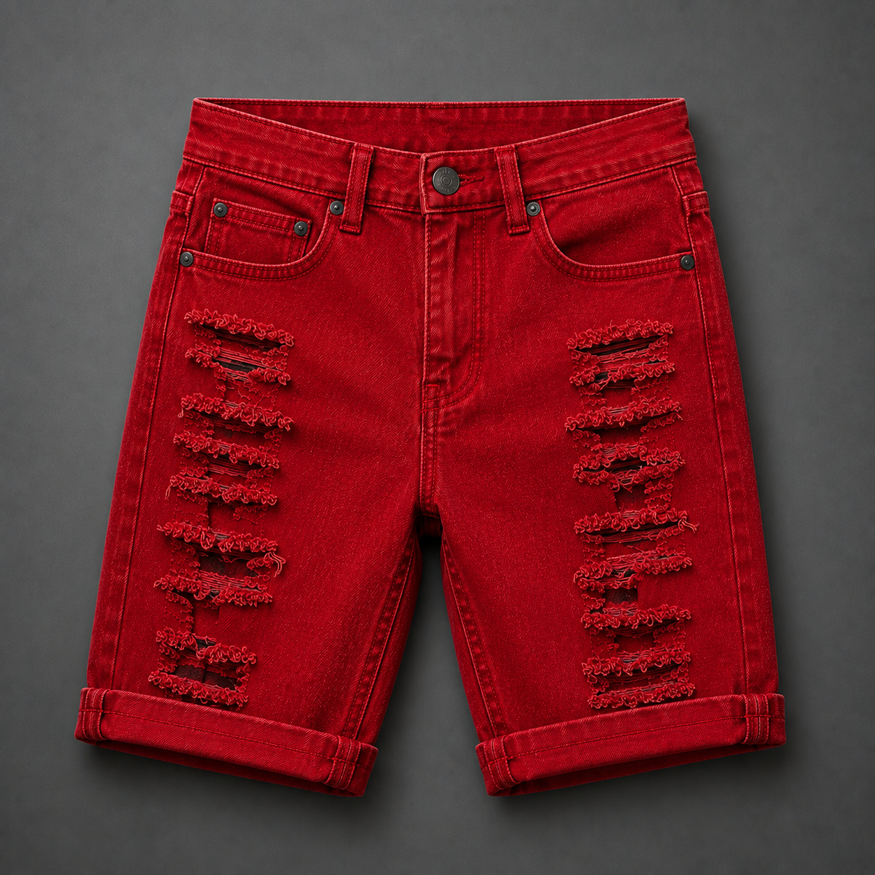 Washed Denim Shorts