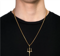 Stainless Steel Small Trident Necklace