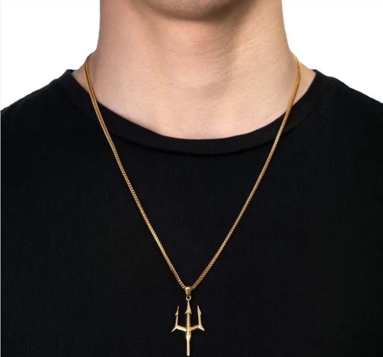 Stainless Steel Small Trident Necklace