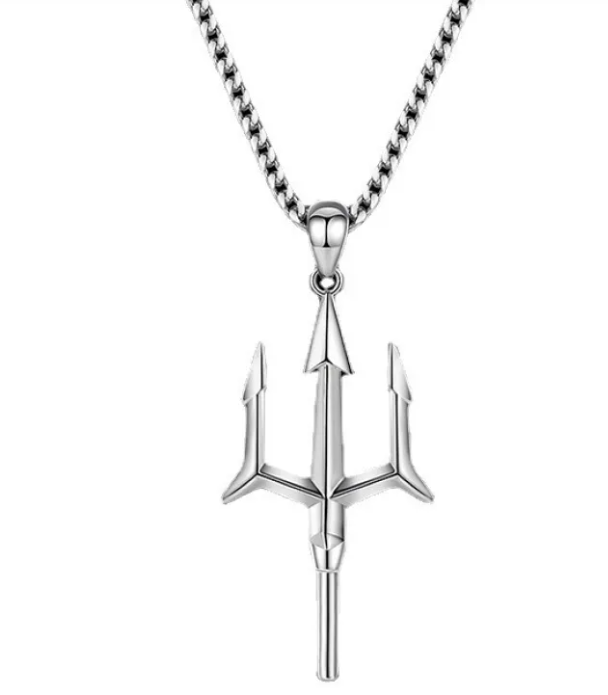 Stainless Steel Small Trident Necklace