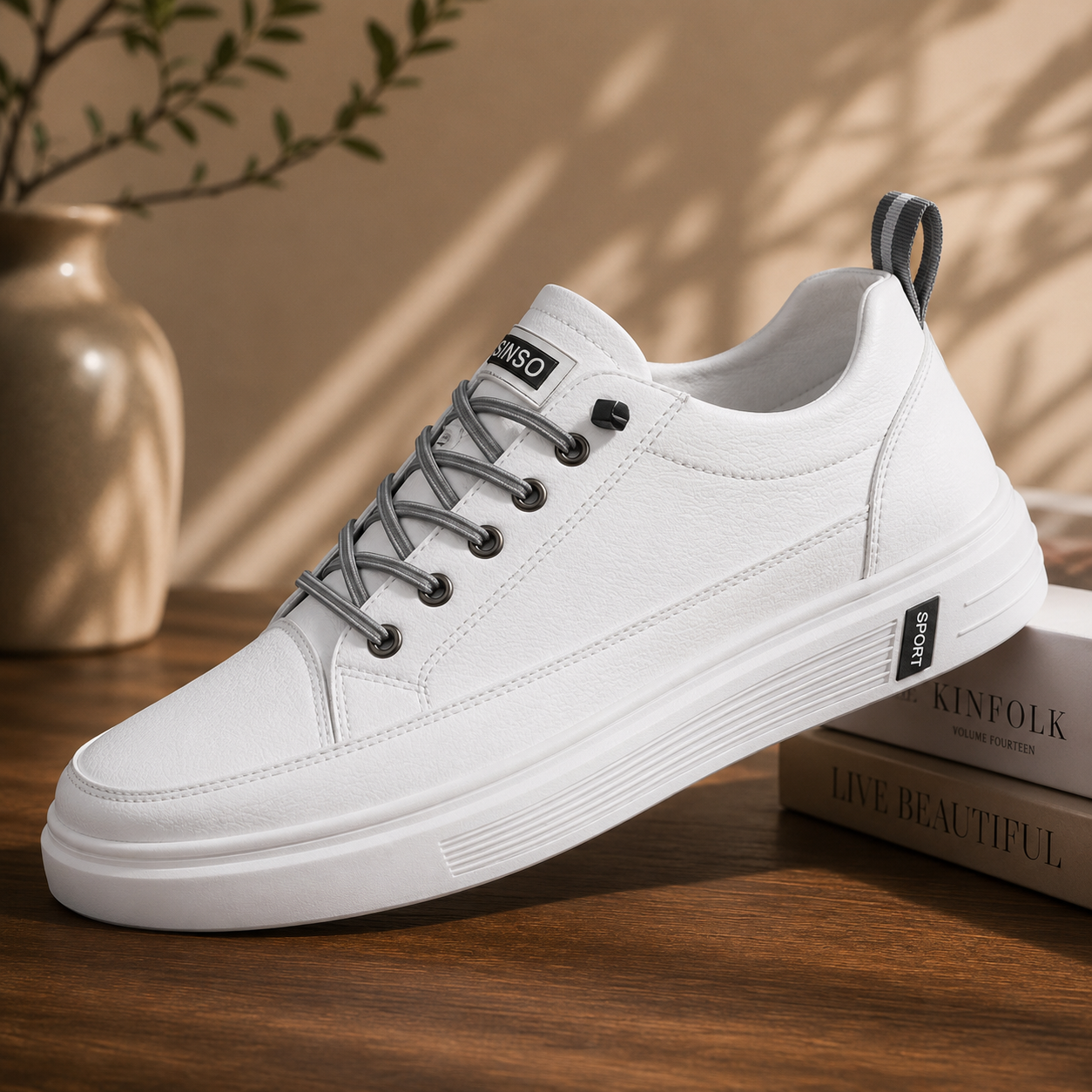 White Leather Sneakers